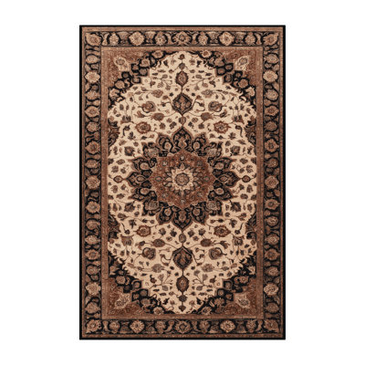 Machine Washable Persian Brown Area Rug