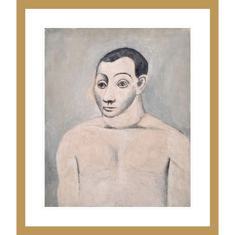Autoportrait (autoportrait) par Pablo Picasso, impression giclée sur cadre, H 27,32 po x l 23,5 po