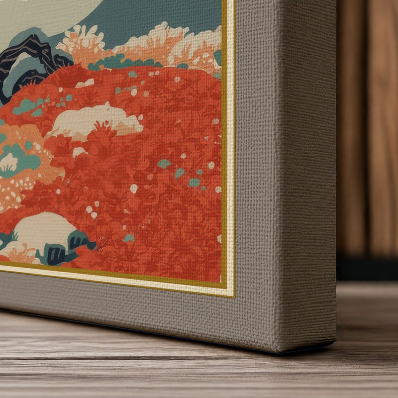 Ancient Olive Tree Japandi - Wrapped Canvas, 30x20 - 76.2 x 50.8 cm, Taupe Border