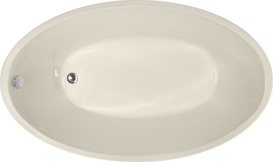 Carli 60'' L Soaking Bathtub, Biscuit, Satin Brass