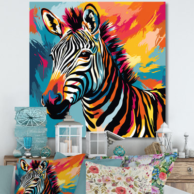 Colorful Popart Zebra fantasy I - Zebra Wall Art