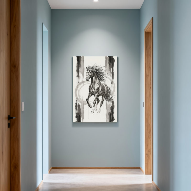 Animaux en mouvement, art abstrait, 40" H x 28" W
