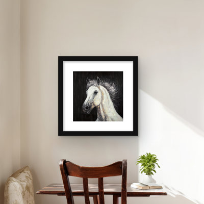 White Star Horse - Framed Matted Print for Home Decor
