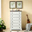 Organisateur de chambre à coucher 6 - commode haute, tirette lisse, qualité, blanc moderne pour organisateur de garde-robe à 6 tiroirs, intérieur spacieux, texturé