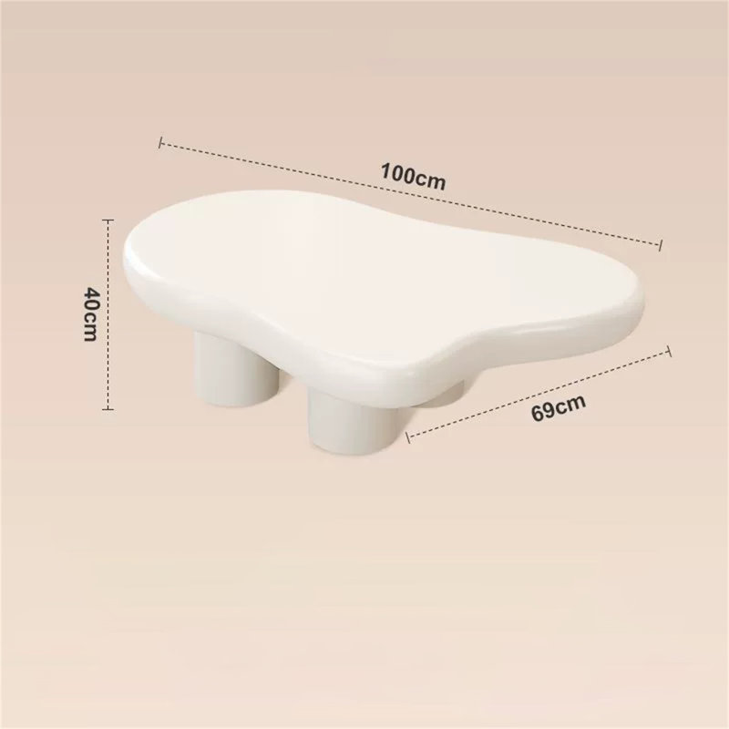 Clouddream Cream Table - A Sleek, Nordic-Inspired Piece With A Unique Irregular Design. Perfect For Small Spaces, It Adds Modern Elegance And Functionality To Any Room.