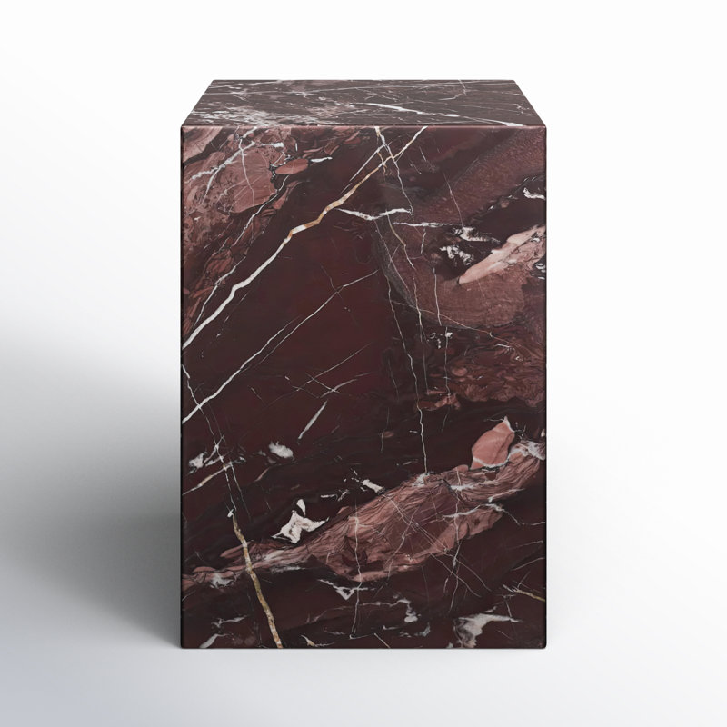 Enez Modern End Table, Red