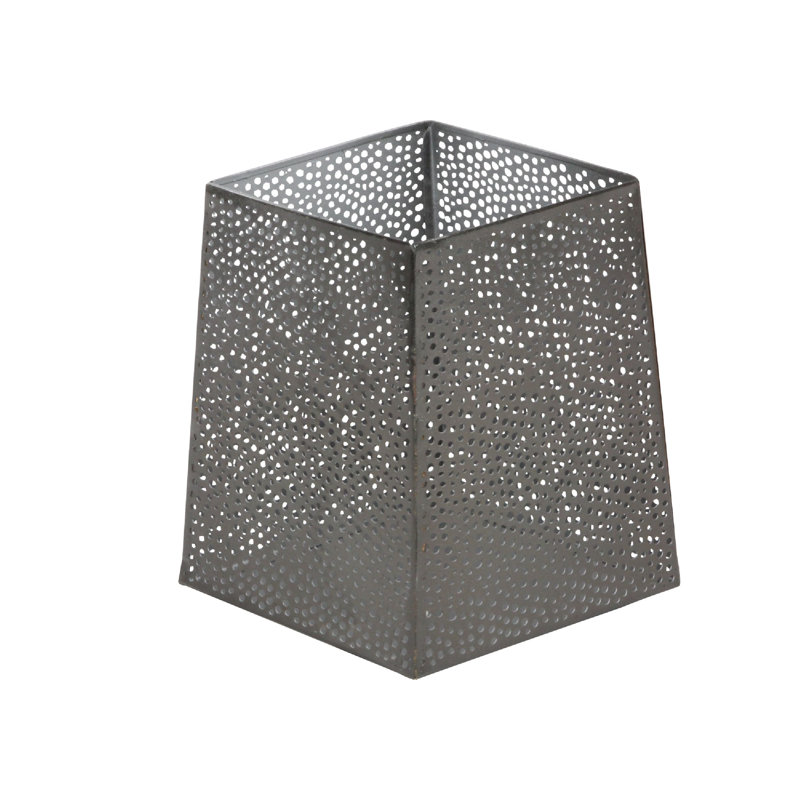 Ensemble de porte-votives de table en métal 3 pièces Campuzano, Gris foncé