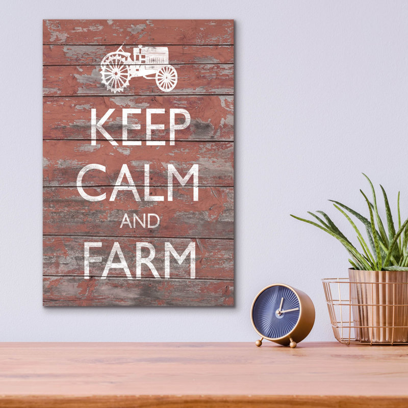  «Keep Calm & Farm 2» par Alonzo Saunders, art mural en verre acrylique, 12 po x 16 po