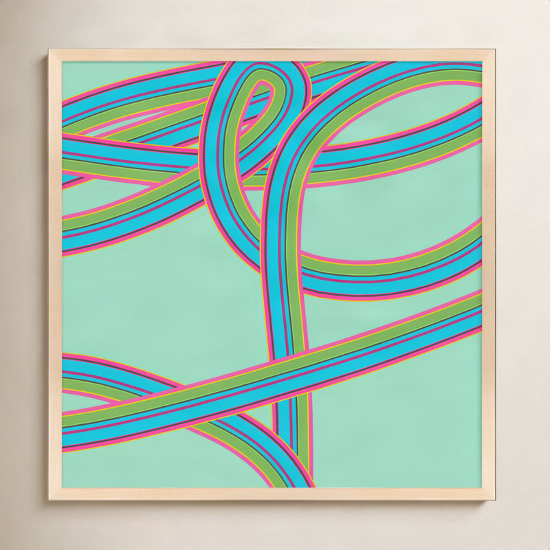 Turquoise Twist Print by Jacques Pilon, 30" H x 30" W x 1.25" D, Brown
