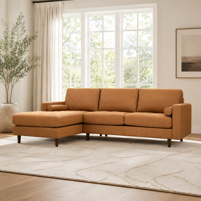 Fessler 101.5" W 2 - Piece Leather Sectional, Left Hand Facing