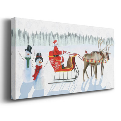 Santa's Snowmen Collection D, toile tendue avec châssis de qualité supérieure - prête à être accrochée