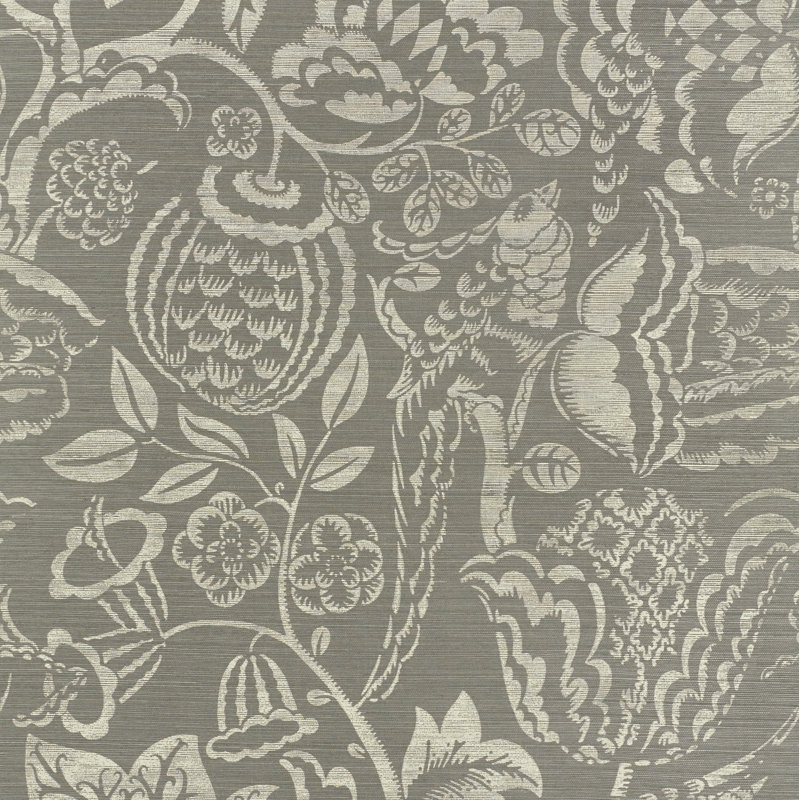 Uccello Sisal Wallpaper, Gray