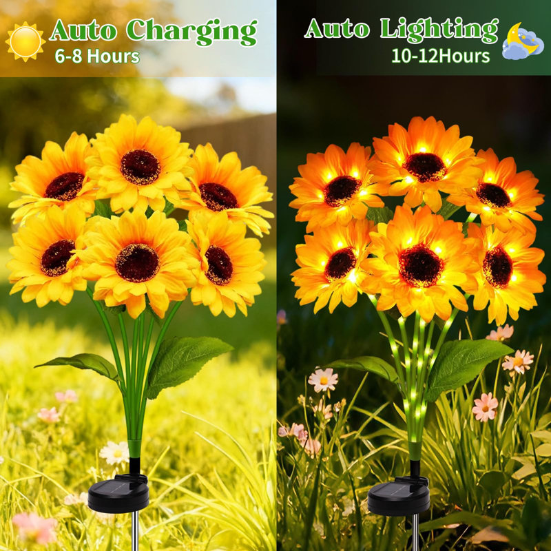 Yellow,Green Solar Powered Pathway Light Kit