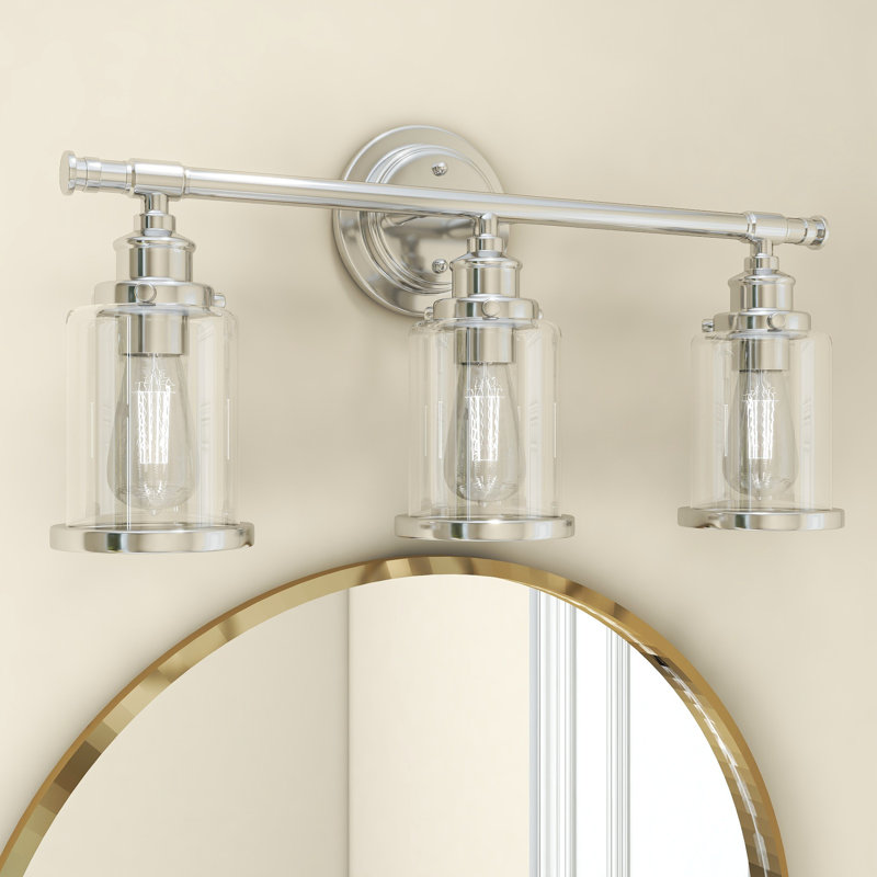 Asdvadzadur 3 - Brushed Nickel Vanity Light With 4 Pieces Hardware Set