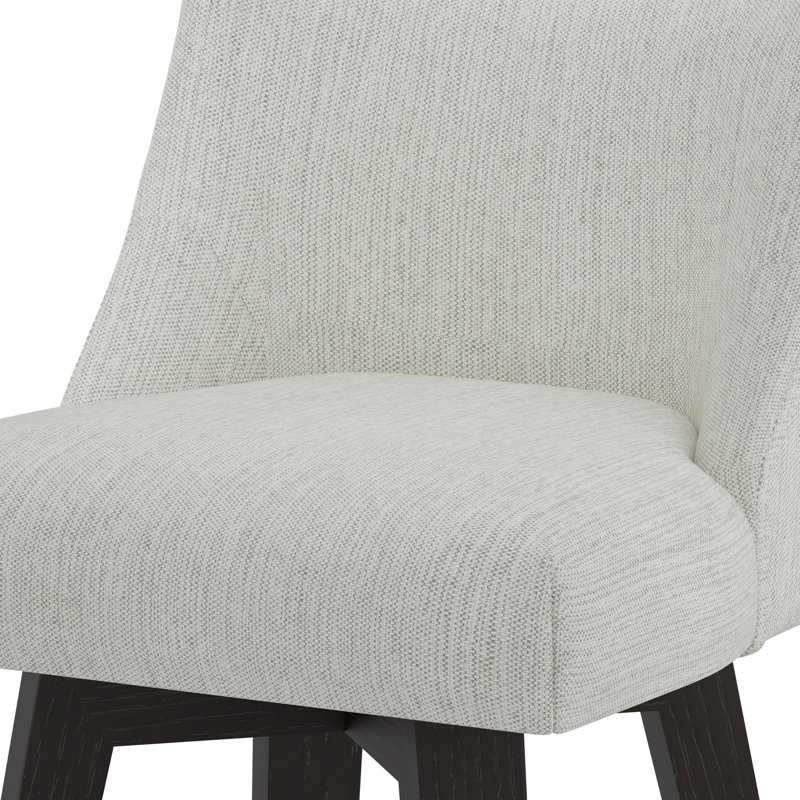 Hokku Designs & Makiba 360° Swivel Counter Height Bar Stool - CertiPUR-US Foam, Solid Wood Frame, Linen Upholstery, 2