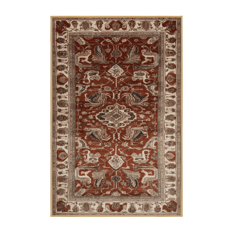 Tapis brun lavable à la machine, Rectangle 6 pi x 9 pi