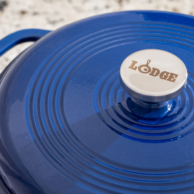 Indigo Enameled Cast Iron 6 Quart Dutch Oven