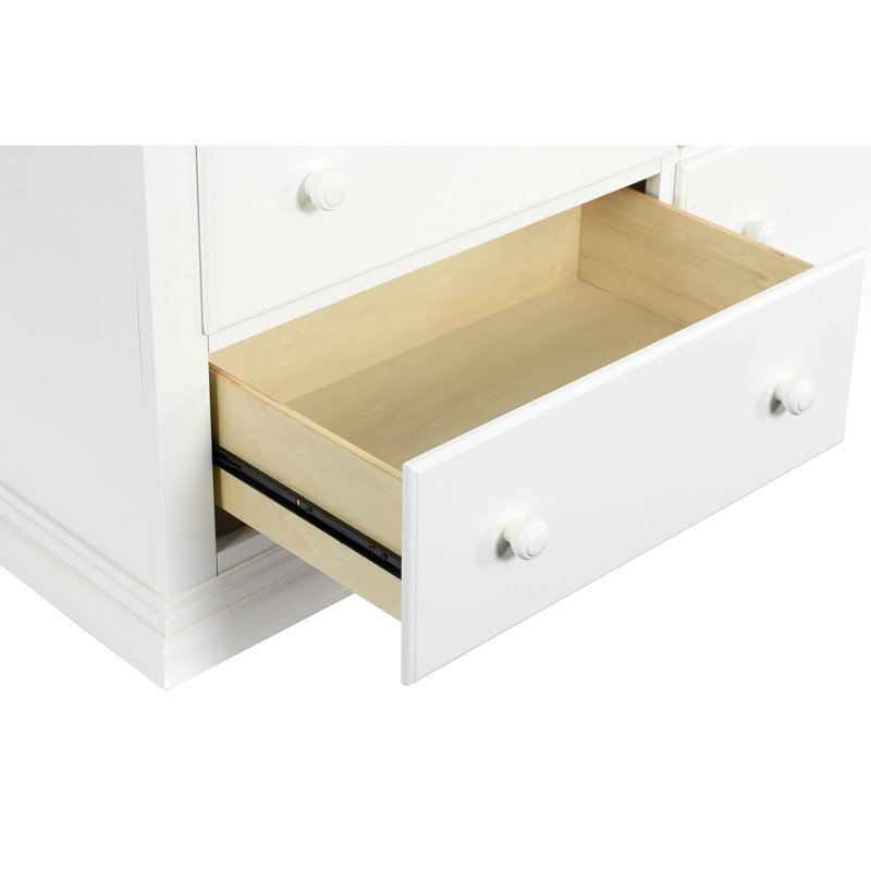 Commode de chambre à 6 tiroirs en bois massif gris - Espace de rangement pratique pour le rangement