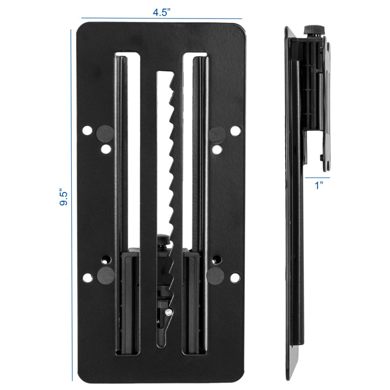 Black Steel Adjustable VESA Monitor Riser Bracket