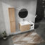 Meuble-lavabo mural avec lavabo et armoire latérale-113662218
