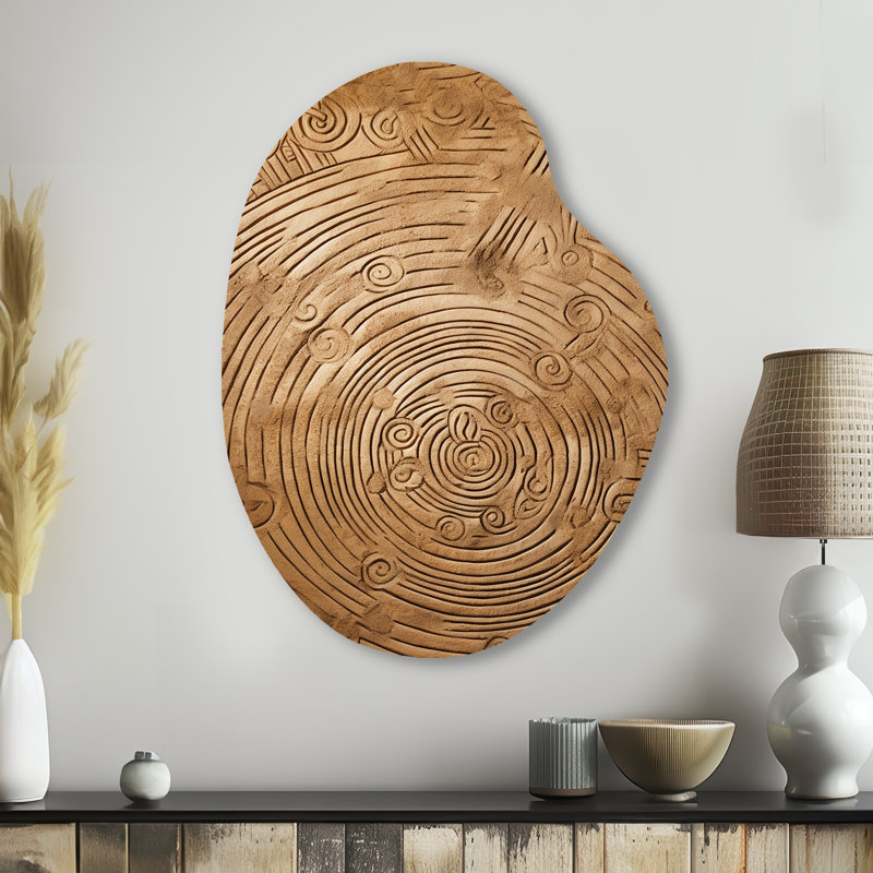 Tenesha - Boho, plume de poire, art mural asymétrique en métal, H 38 po x l 28 po