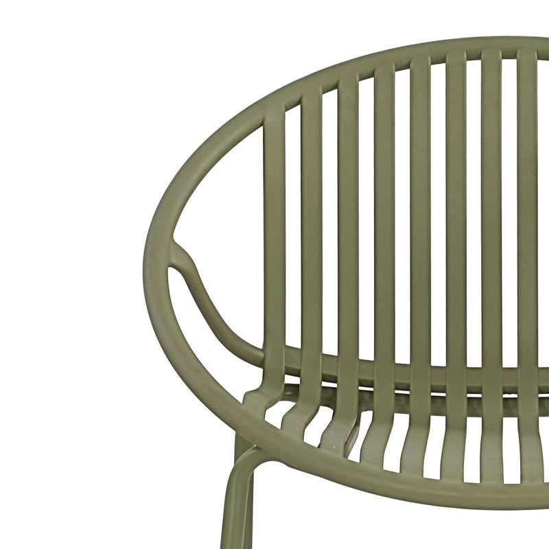 Ensemble repas d'extérieur 7 pièces avec chaise empilable, Vert