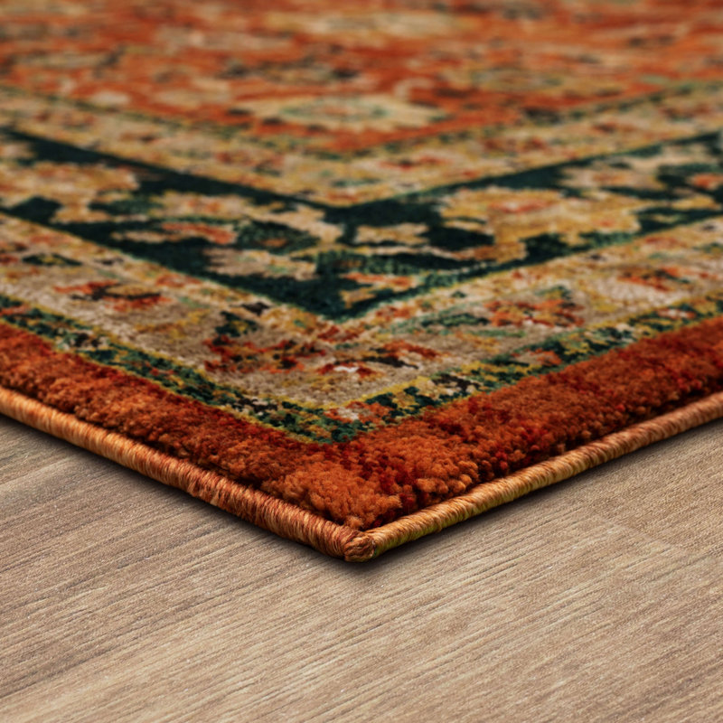 Tapis floral tissé en polyester Spice Market, Rectangle 5 pi 3 po x 7 pi 10 po