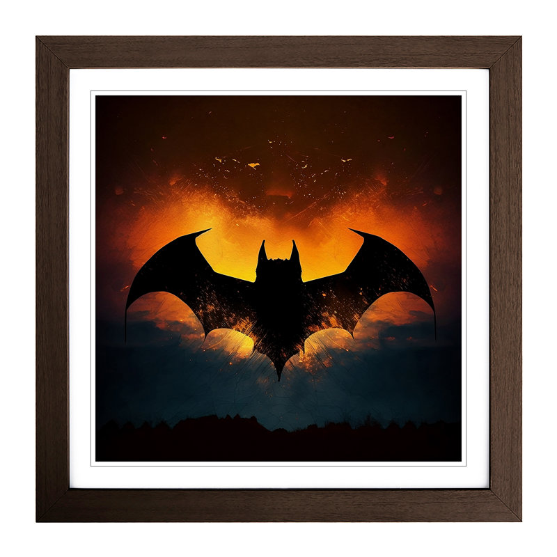 Bat Silhouette - Framed Print, Walnut