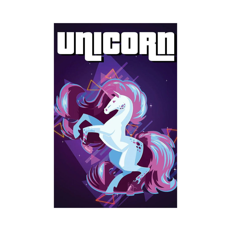 Unicorn Retro III by Gab Fernando - Wrapped Canvas Gallery-Wrapped Canvas Giclée, 20.32 cm H x 30.48 cm W