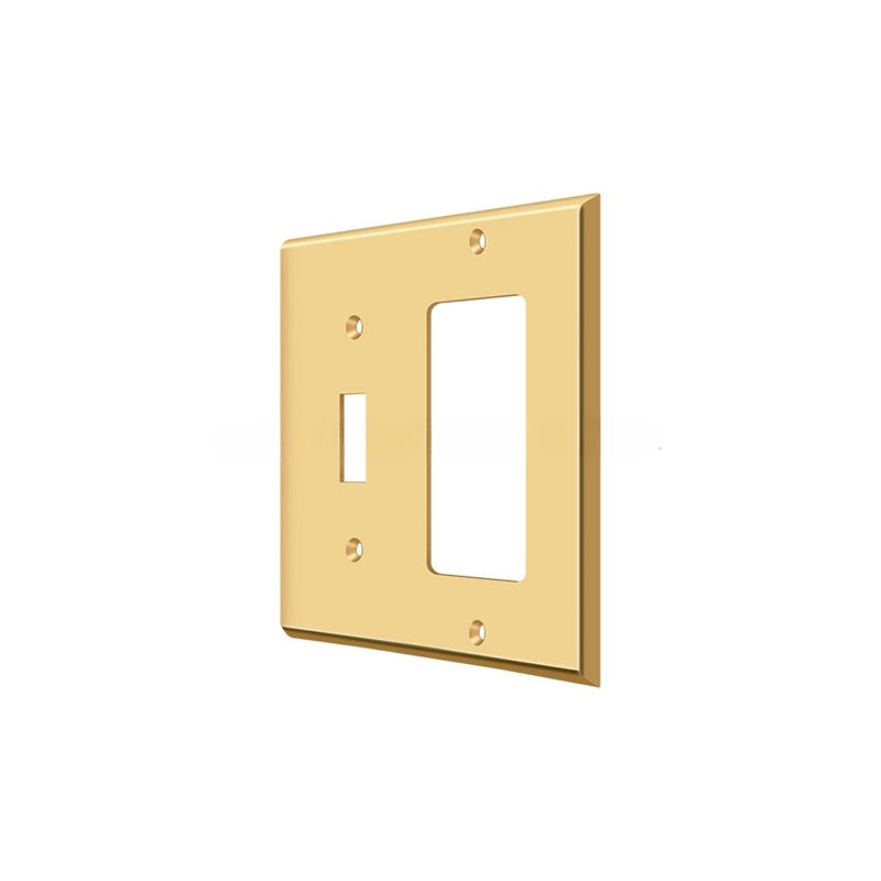 Deltana SWP4743U15A Switch Plate, Single Switch/Single Rocker in Antique Nickel, Polished Brass