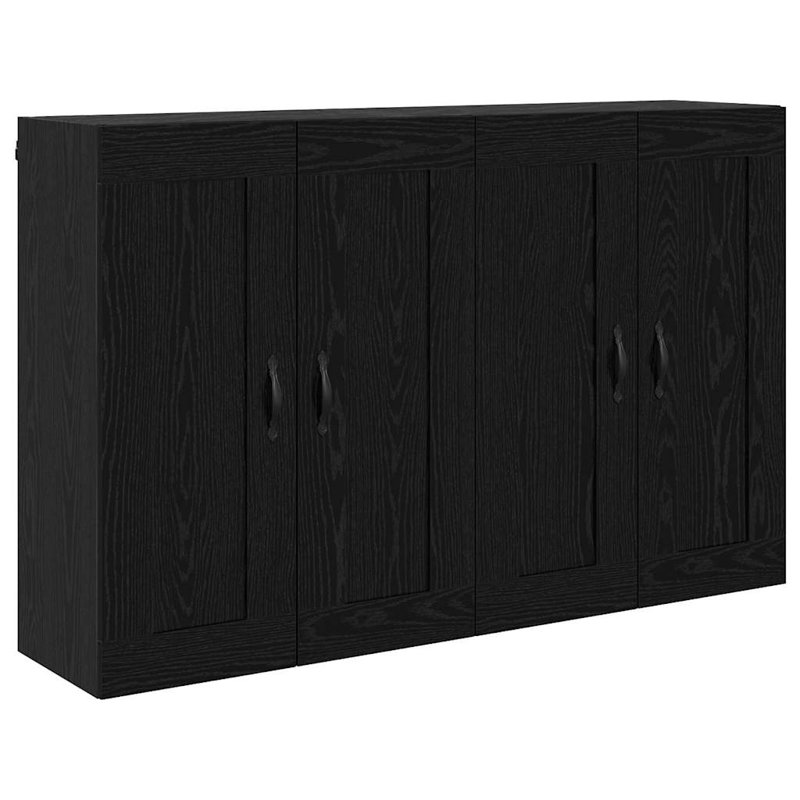  Wall-Mounted Cabinet 2 Pcs Old Wood 69.5 X 34 X 90 Cm, Black Oak