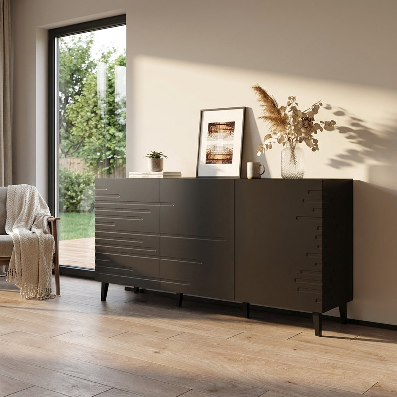 Nova 61" Sideboard with Matte Finish, Black