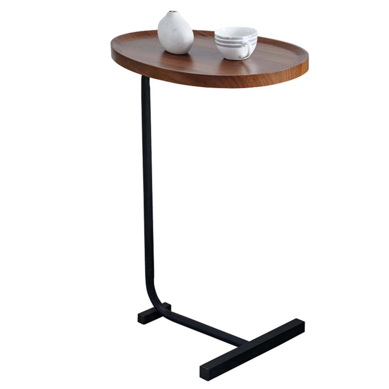 Amadas 17.72'' Console Sofa Side Table, Brown, Black