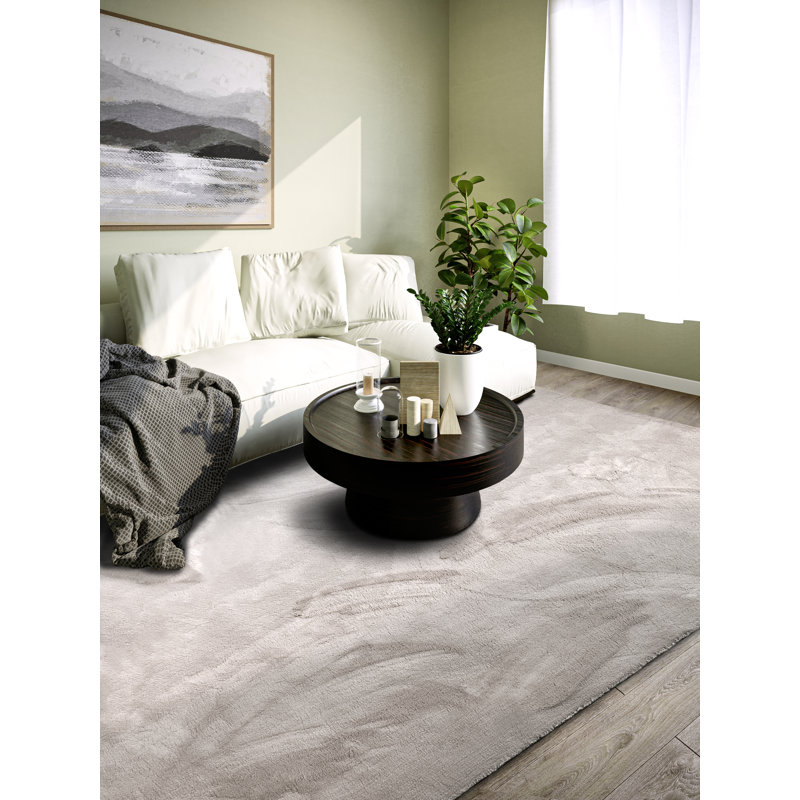 , Light grey Leon high pile rug, Rectangular 80 x 150cm