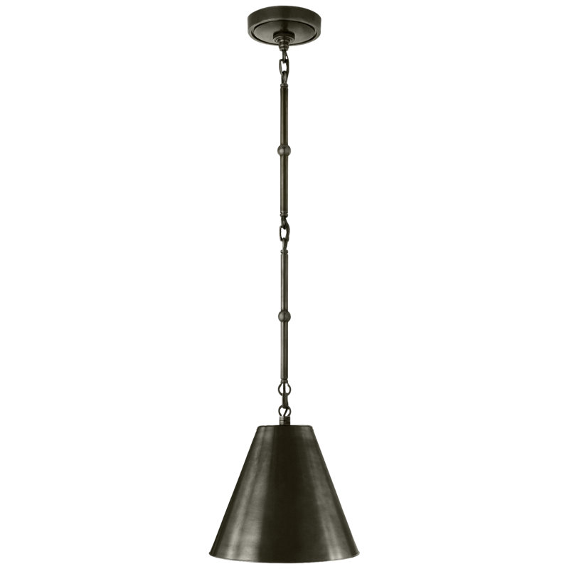 Thomas O'Brien Goodman Small Hanging Light, 12" H x 10" W x 10" D, Bronze, Bronze