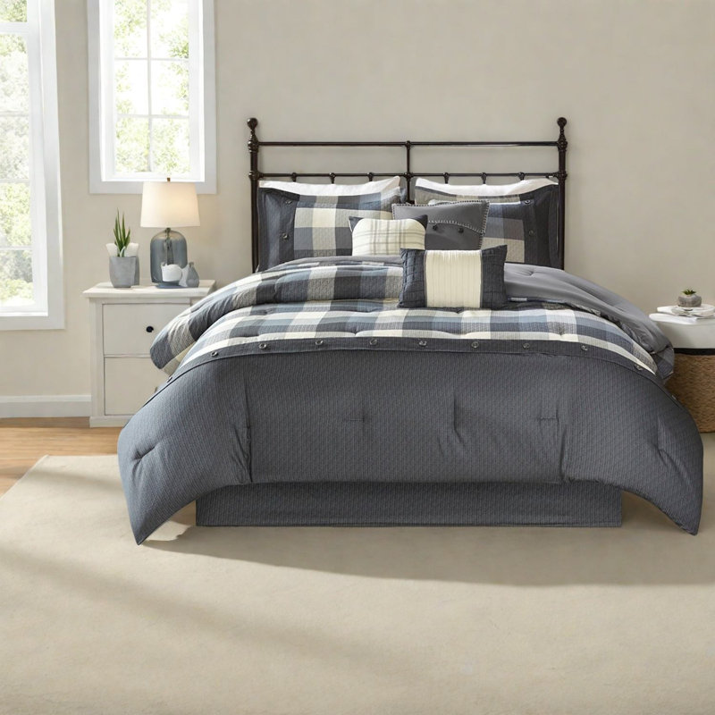Ensembles de literie confortables en polyester grand confort de ferme gris pour la maison