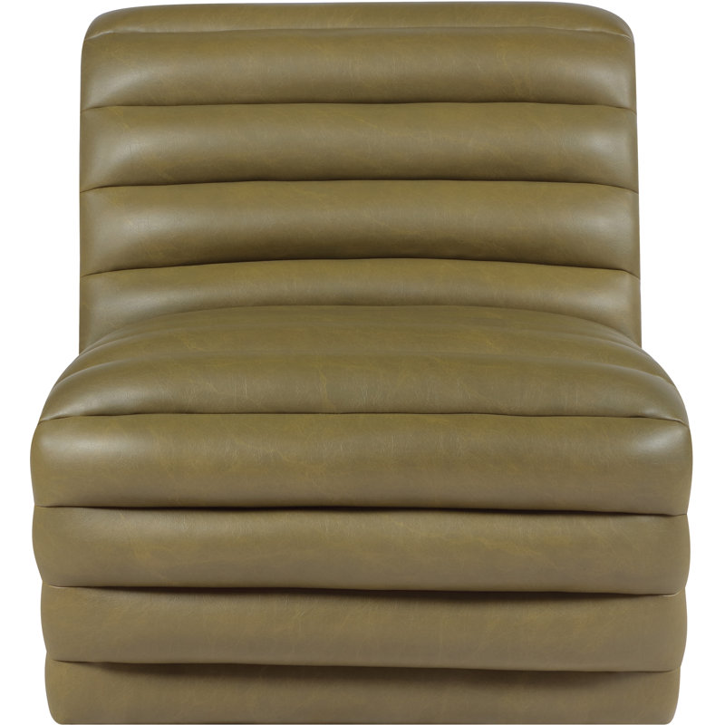 Vega Leather Accent Chair, Olive Vegan Leather