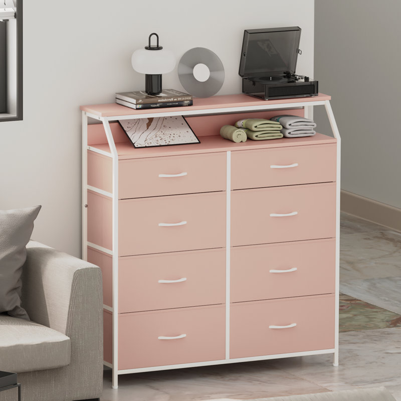 Commode 8 tiroirs Newquist, Rose