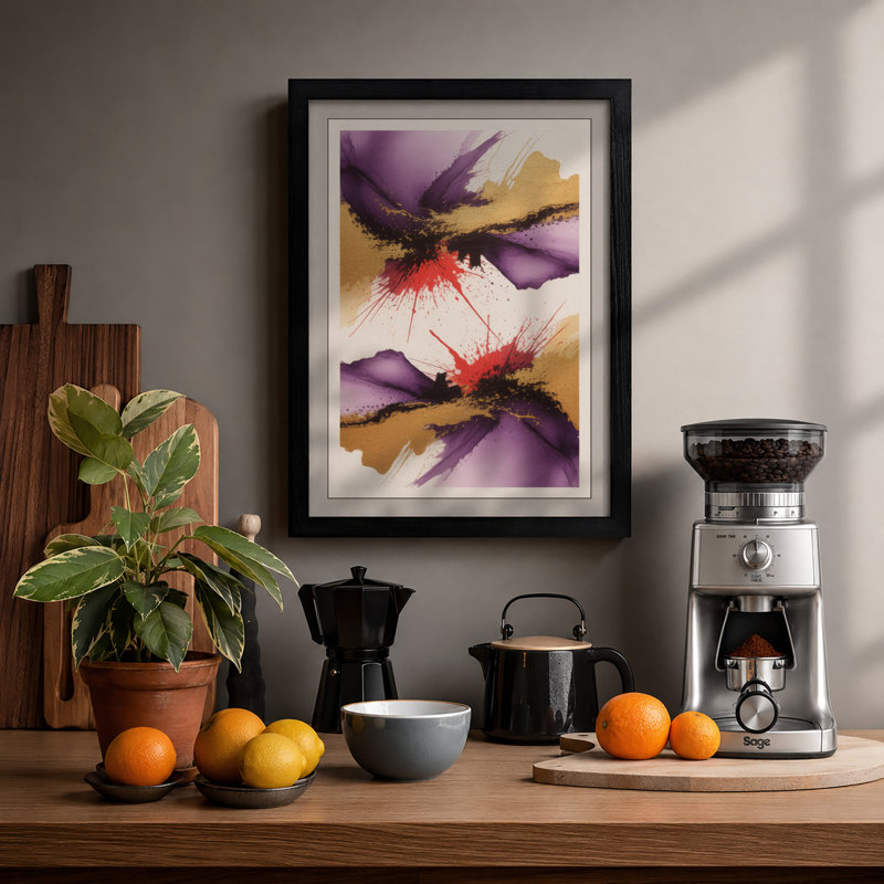 Chromatic Collision Abstract - Print, Black, A3 - 42.0 x 29.7 cm