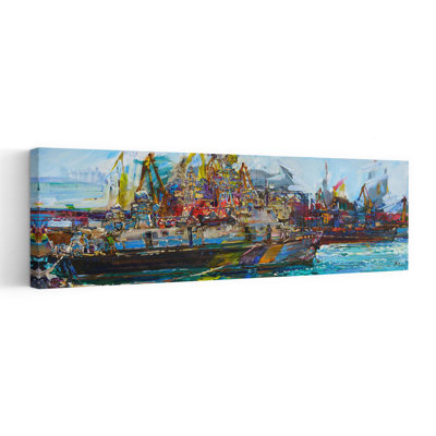 Colorful Port Life Contemporary Wall Art
