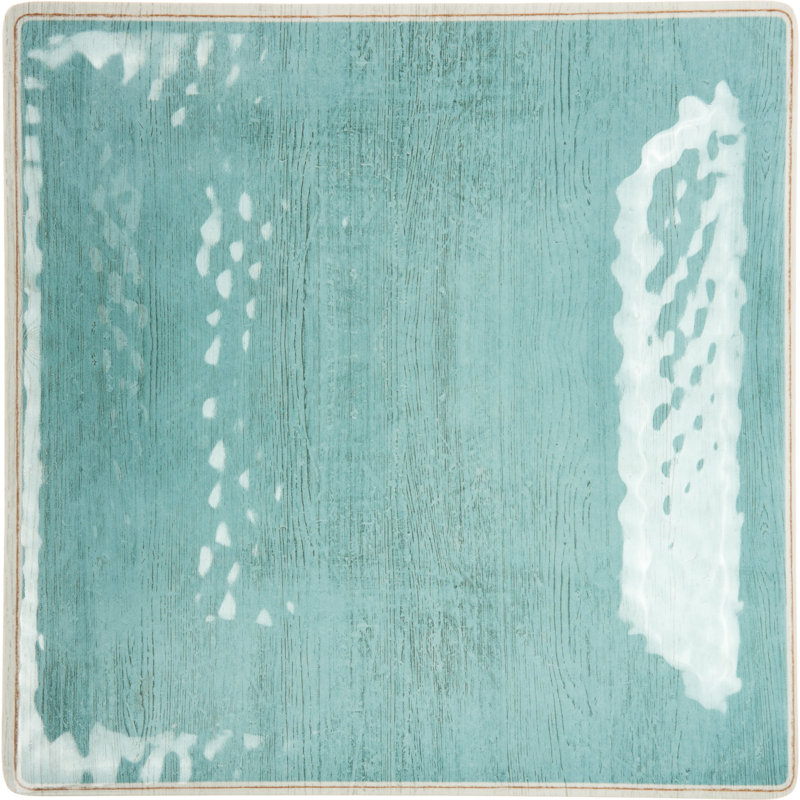 Grove 10.5" Melamine Square Dinner Plate, Aqua