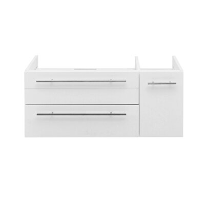 Fresca Lucera 36"" Wall Mounted Single Vessel Sink Left-Version Bathroom Vanity Base Only -  FCB6136WH-VSL-L