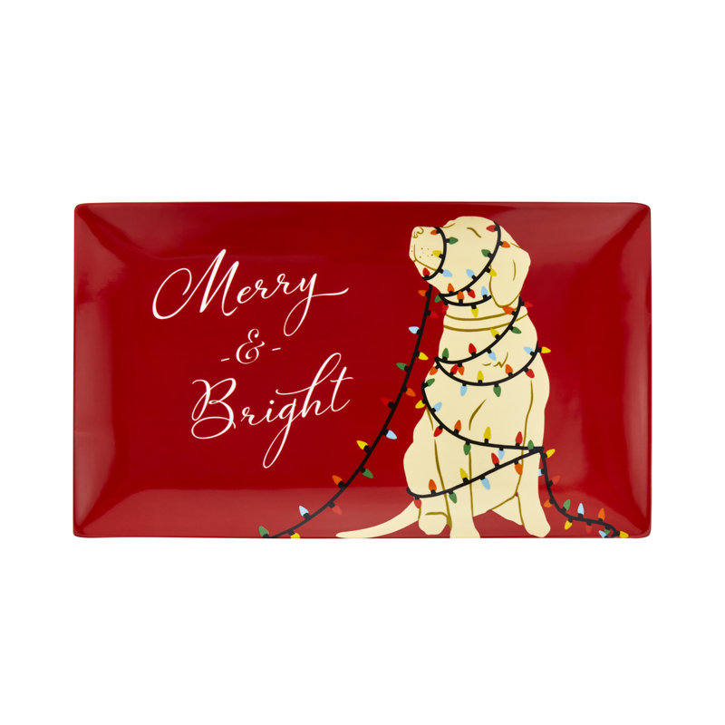 Merry Christmas Light Serving Platter