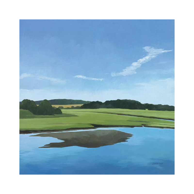 Seapowet Marsh by Kathrine Lovell - 1 Piece Painting on Canvas, 45.72cm H x 45.72cm W x 1.91cm D, Wrapped Canvas