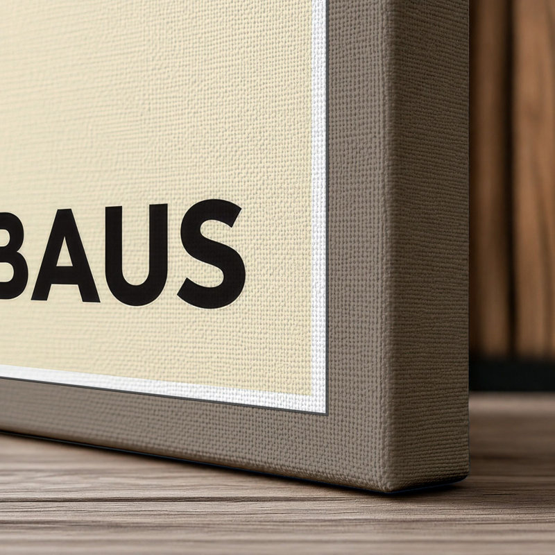 Rainbaus Modernist Geometric - Wrapped Canvas, 30x20 - 76.2 x 50.8 cm, Taupe Border