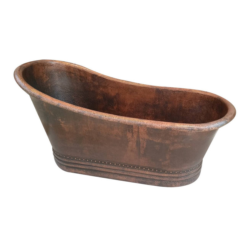 Baignoire piédestal en cuivre 67 po x 20 pi