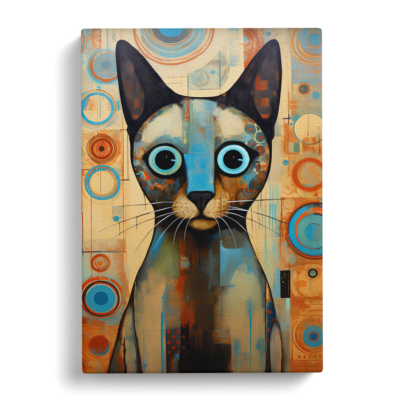 Siamese Cat Orphism - Wrapped Canvas, 60cm H x 40cm W x 3cm D