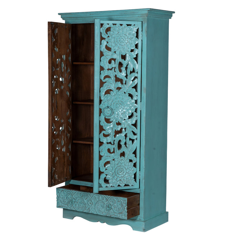 Armoire sculptée à la menthe replica, Vert délavé