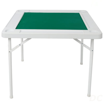 Square Folding Card Table, Mahjong Table With Green Felt,Chip Trays And Cup Holders, Portable Domino Tables For 4 Players, Card Game Tables For Mahjong Poker Domino Game