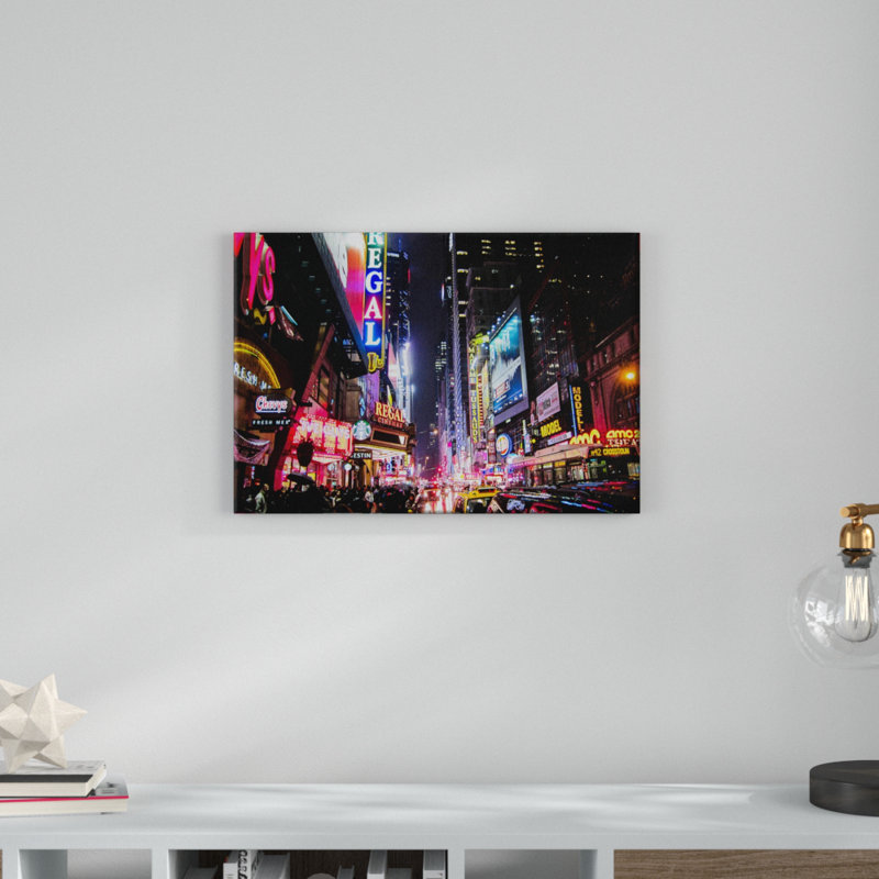 «Neon New York City», reproduction d'impression sur toile, H 26 po x l 40 po